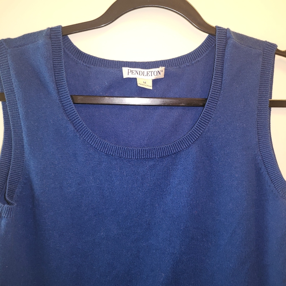 Pendelton Knit Vest Womens Size Medium Blue